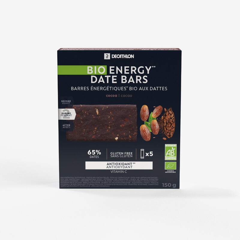 Bio en glutenvrije energierepen dadels cacao x6