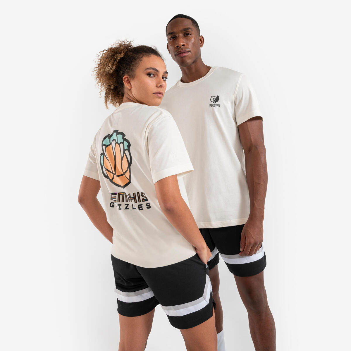 T-shirt de basketball NBA Grizzlies homme/femme -  TS 900 AD Blanc