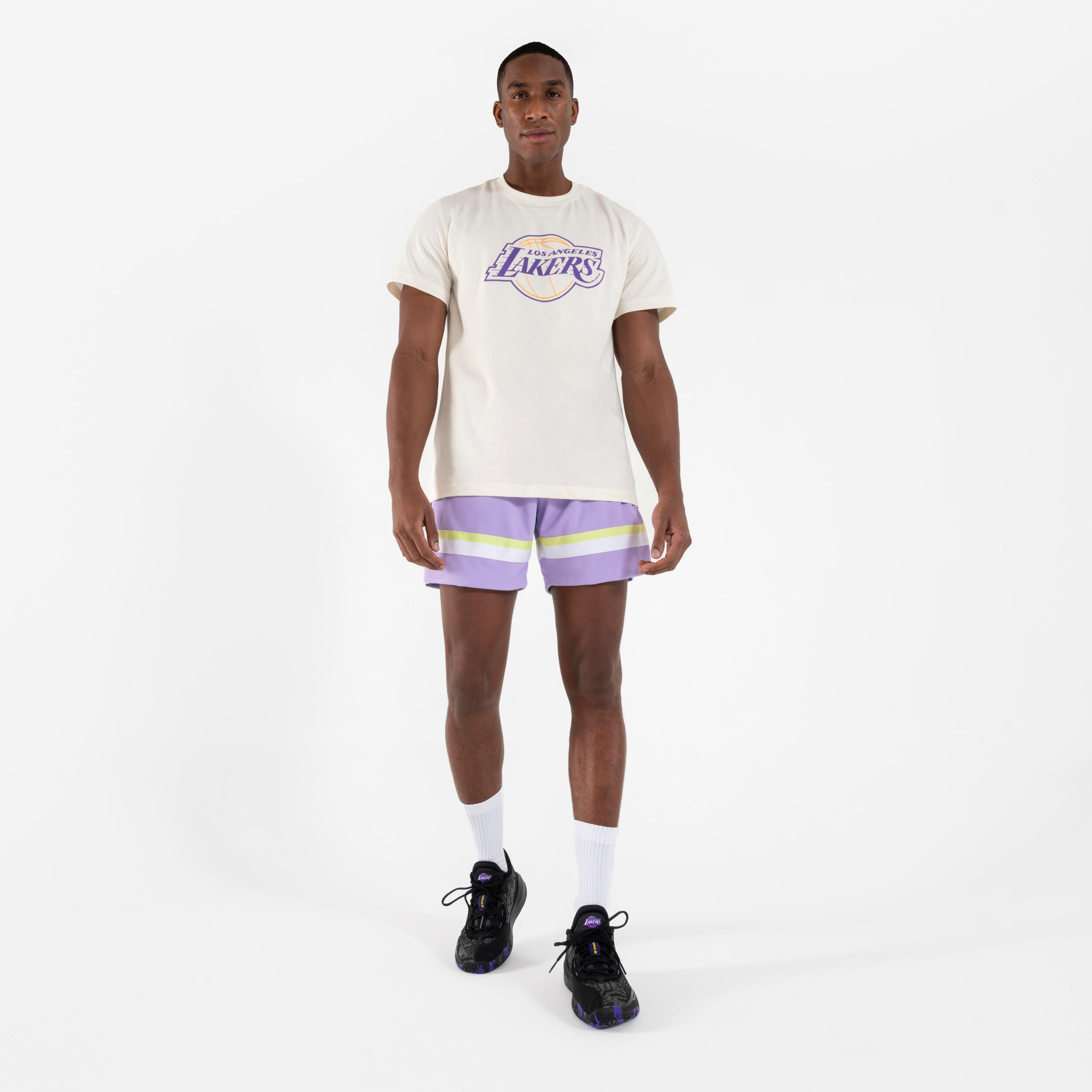 Unisex basketball T-shirt NBA Lakers, 900 cream - Decathlon