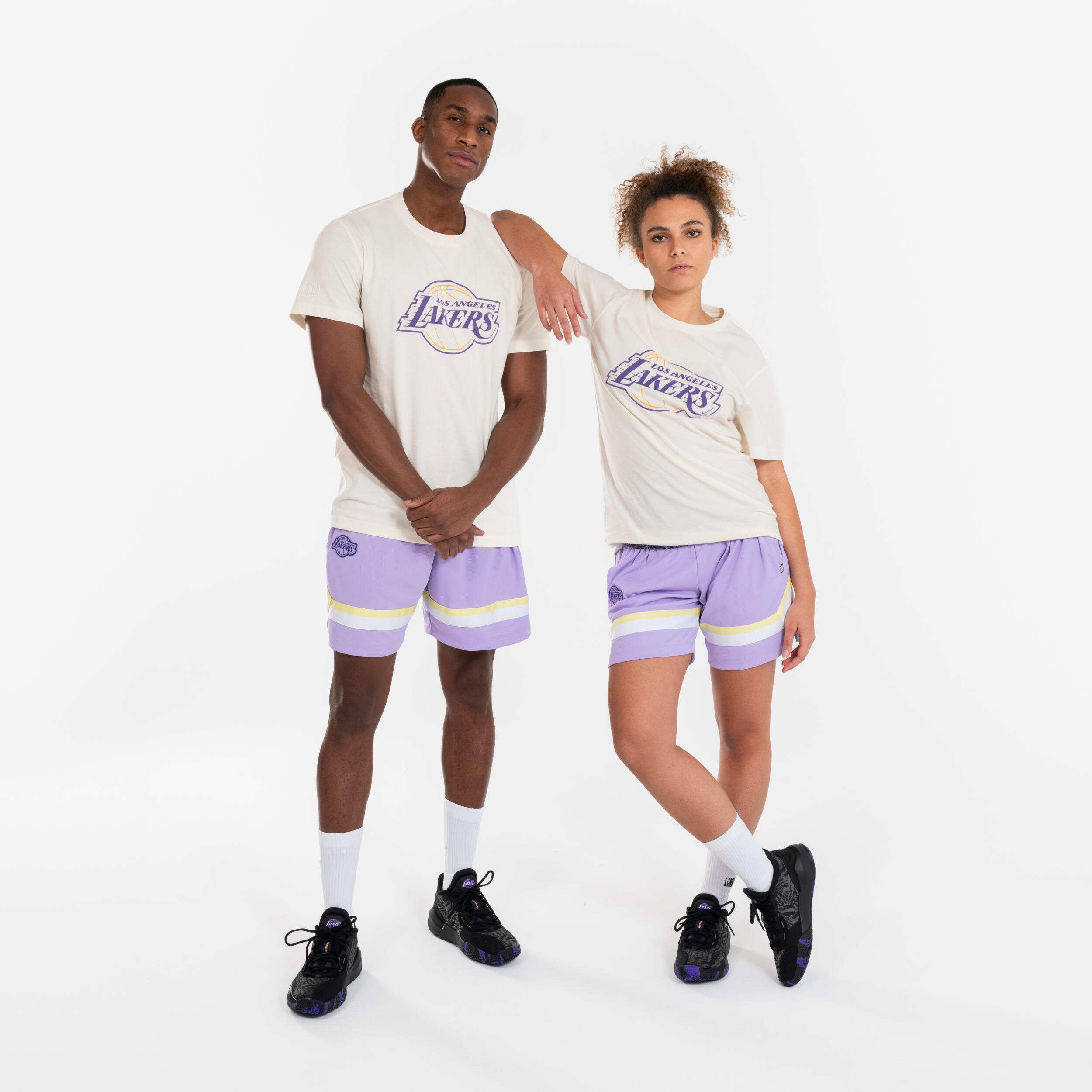 Lakers shorts with logo on front deals