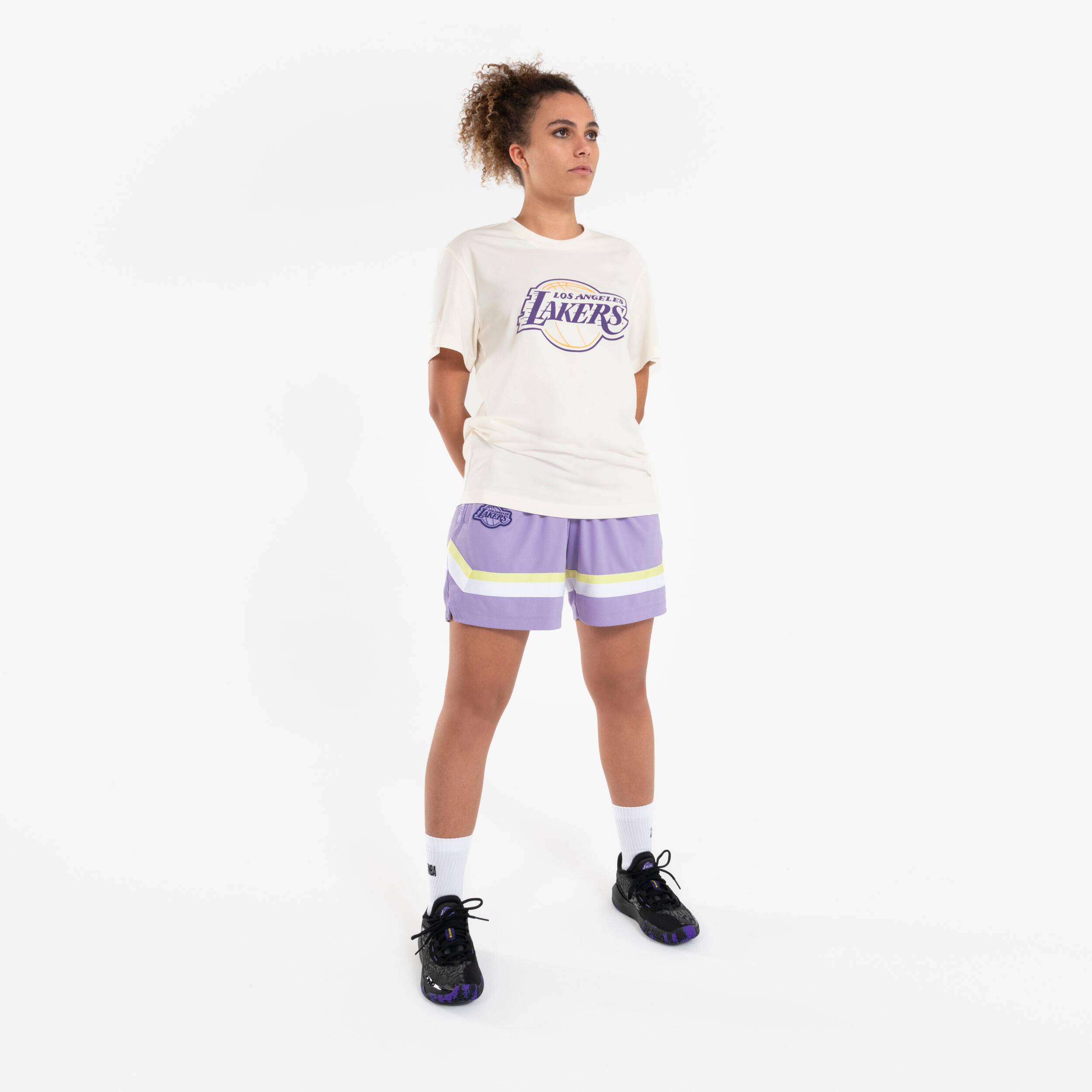 Men's/Women's Basketball Shorts SH 900 NBA Lakers - Purple 3/7