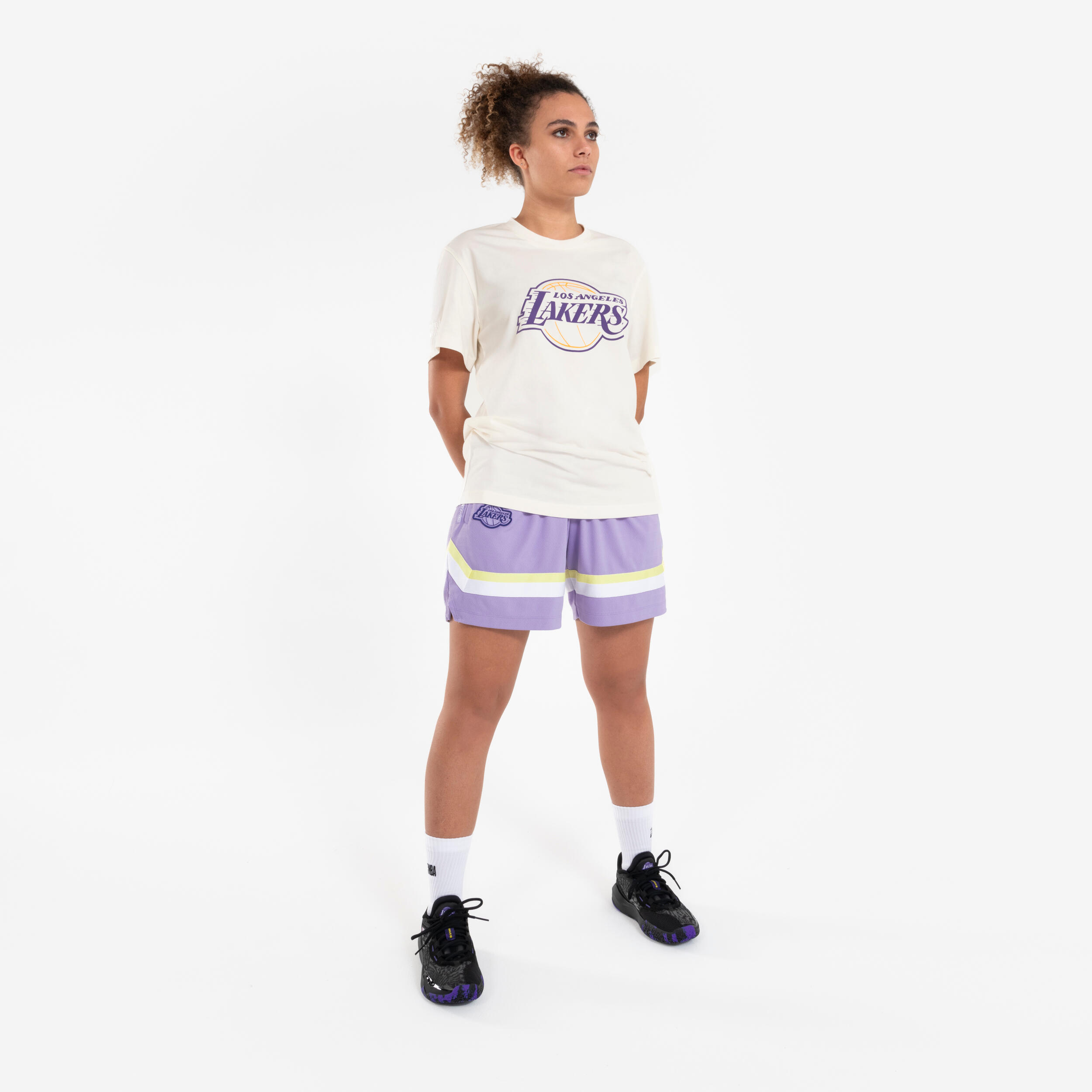Men's/Women's Basketball Shorts SH 900 NBA Lakers - Purple 3/6