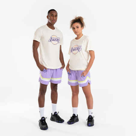 Visų lyčių krepšinio marškinėliai „NBA Lakers 900“, balti