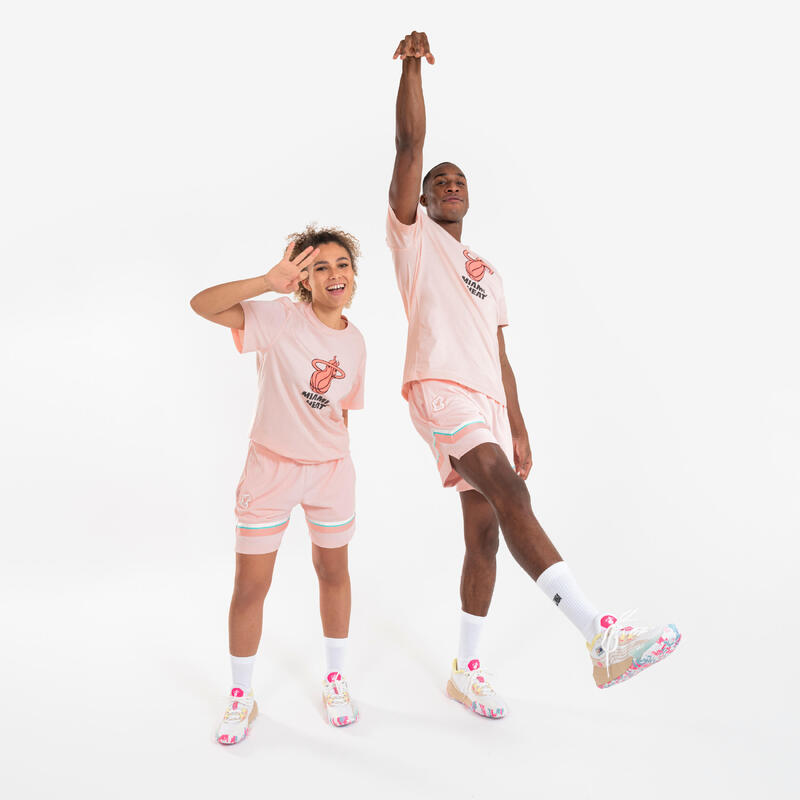 Miami Heat basketbalshort heren/dames SH 900 NBA roze