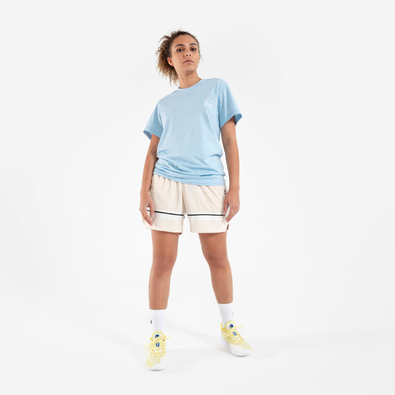 男女通用籃球 T 恤 900 AD - NBA 勇士隊／藍色