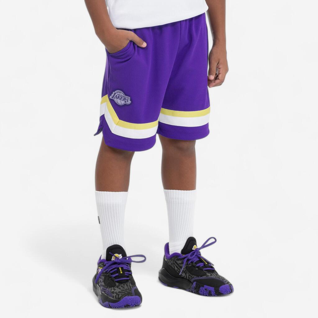 SHORT DE BASKETBALL NBA LAKERS - ENFANT - SH 900 JR VIOLET
