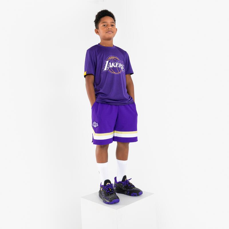 Basketbal-T-shirt voor kinderen TS 900 NBA Lakers paars