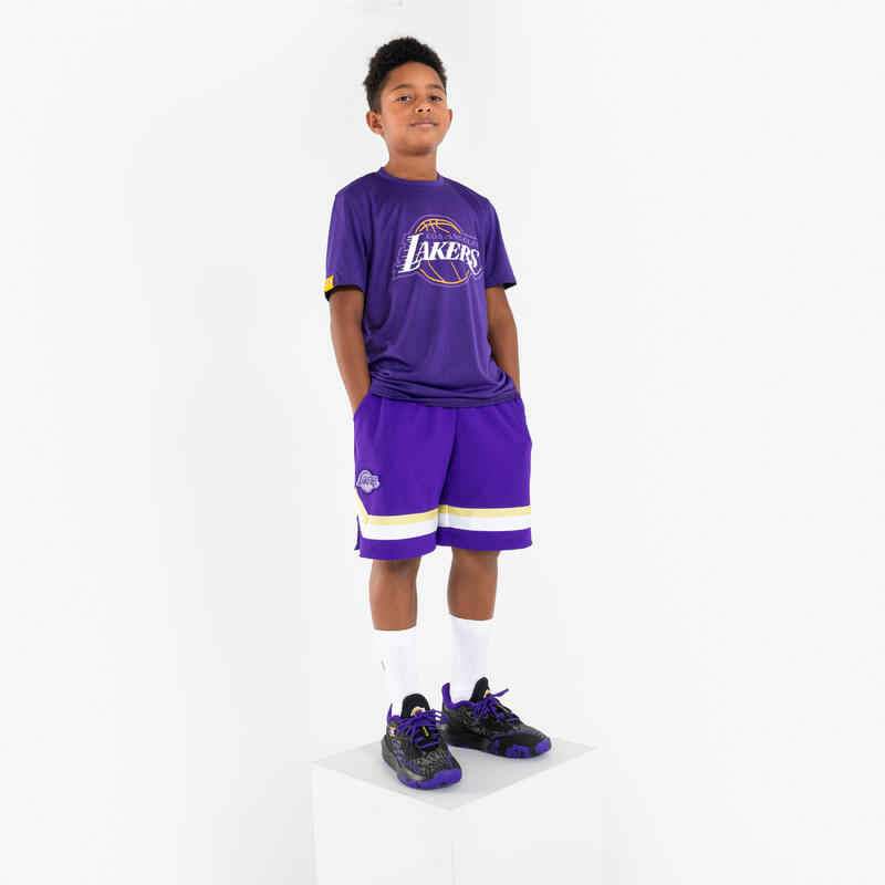 Kinder Basketball Shirt kurzarm NBA Lakers - TS 900 violett