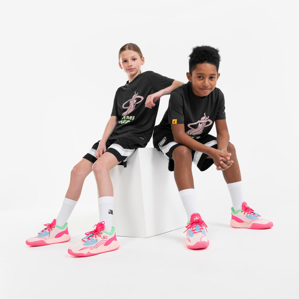 Tenisice za košarku NBA Miami Heat Fast 900 Low-1 dječje ružičaste