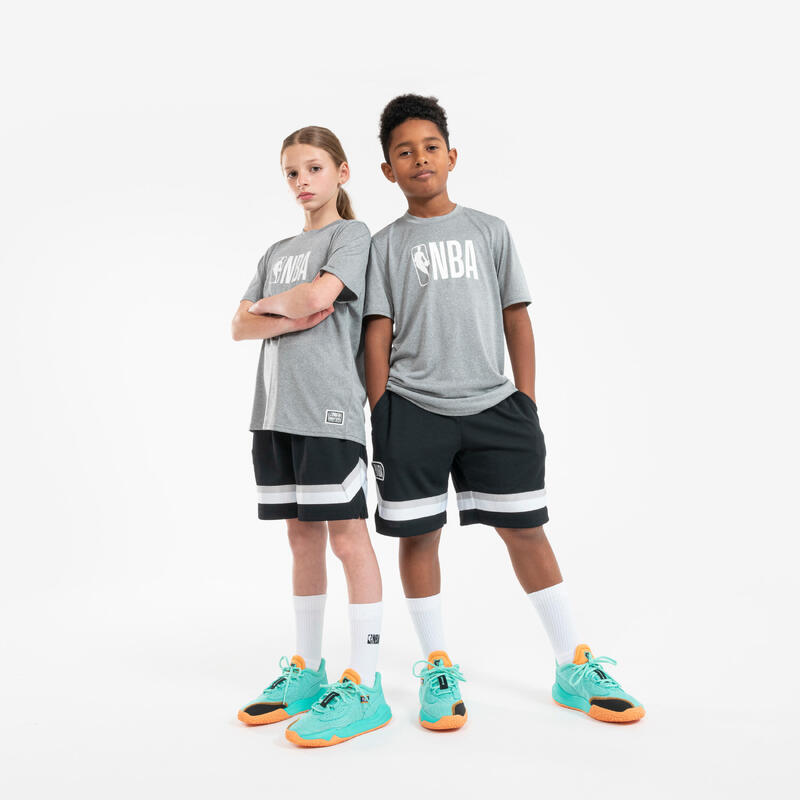 Basketbalshirt voor kinderen TS 900 NBA grijs