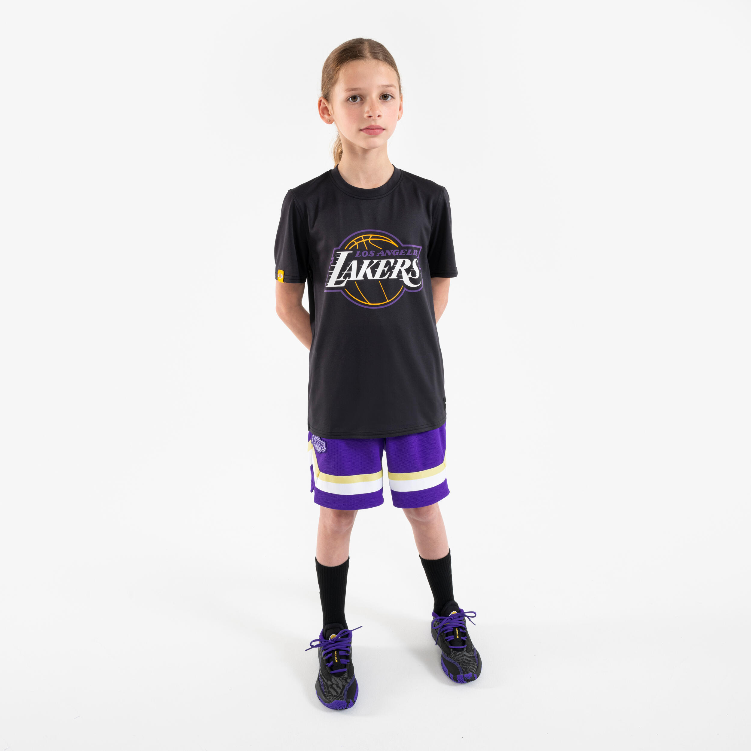 Camiseta de baloncesto NBA Lakers niño, 900 negro 3/6