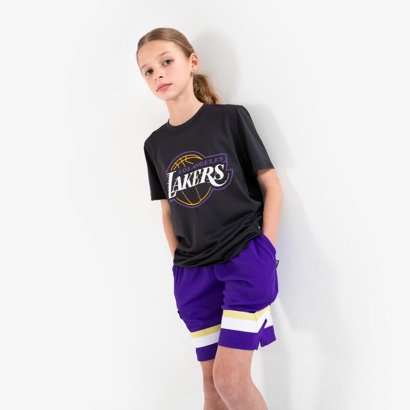 Kinder Basketball Shirt Kurzarm NBA Lakers - TS 900 schwarz