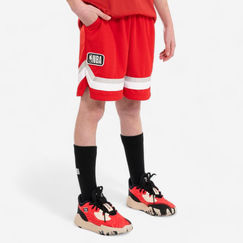 Basketbalshort voor kinderen SH 900 NBA Chicago Bull rood