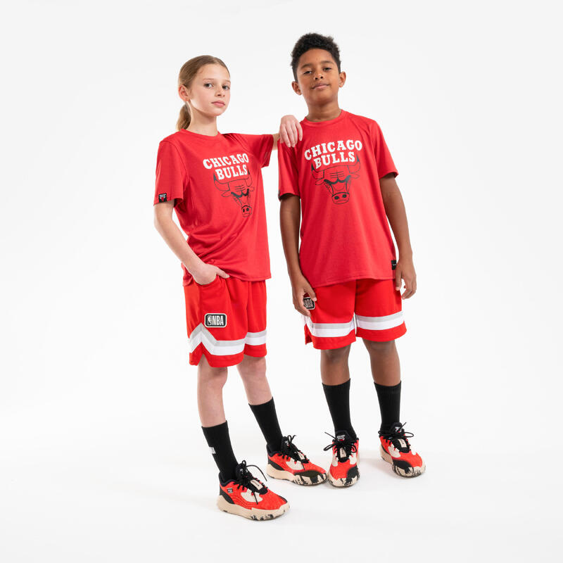 Basketbal-T-shirt voor kinderen TS 900 NBA Chicago Bulls rood