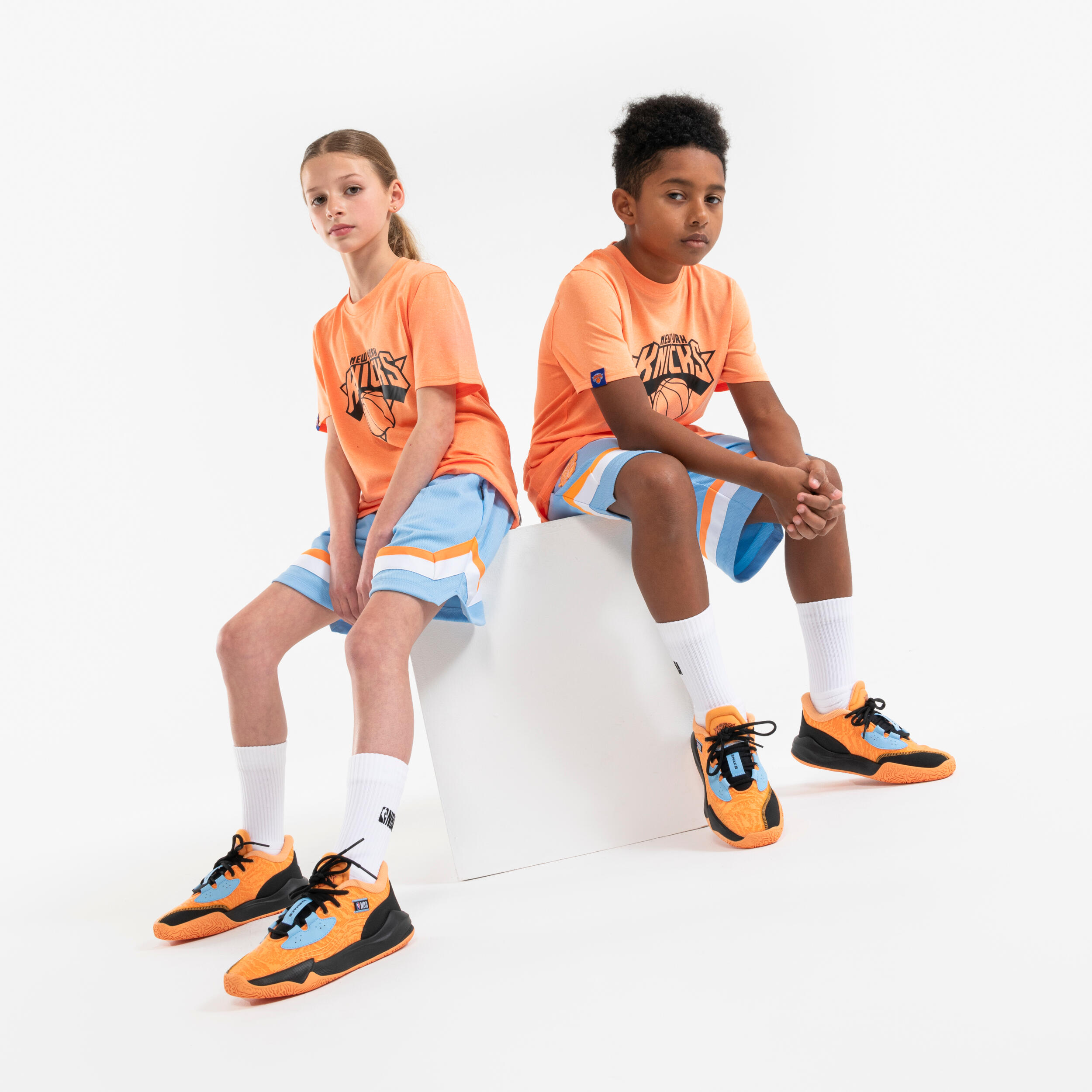 Kids' Basketball Shoes Fast 900 Low-1 - NBA Knicks/Orange 2/10