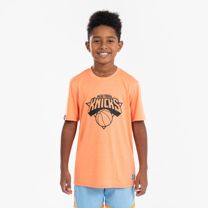 Basketbalshirt voor kinderen TS 900 NBA Knicks oranje