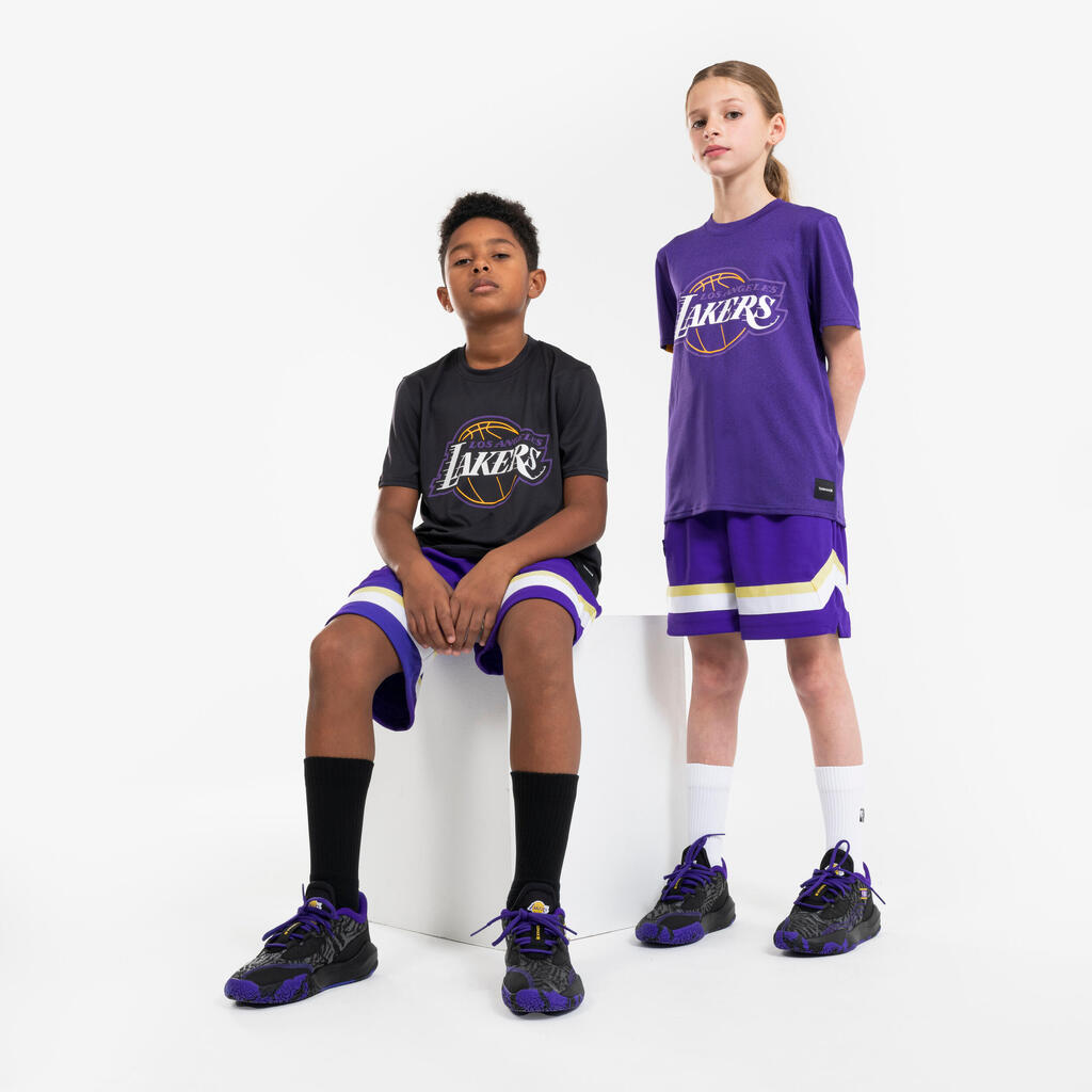 Tenisice za košarku dječje Fast 900 niske 1 NBA Lakers crne