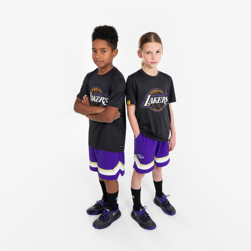 Çocuk Basketbol Tişörtü - Siyah - TS 900 NBA Lakers