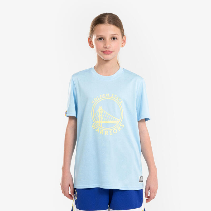 T-shirt de Basquetebol NBA Warriors criança - TS 900 JR Azul