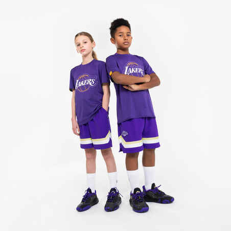 Kids' Basketball Shorts SH 900 NBA Lakers - Purple