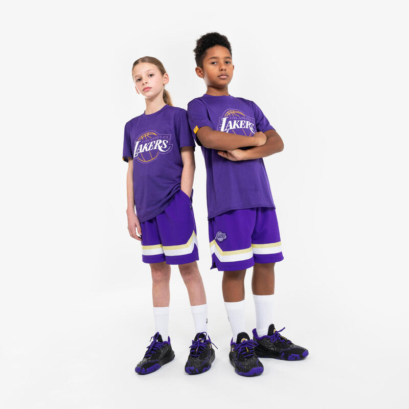 Șort de baschet NBA Lakers SH900 Mov Copii