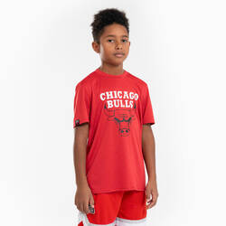 អាវយឺតបាល់បោះកុមារ TS 900 NBA Chicago Bulls - ក្រហម
