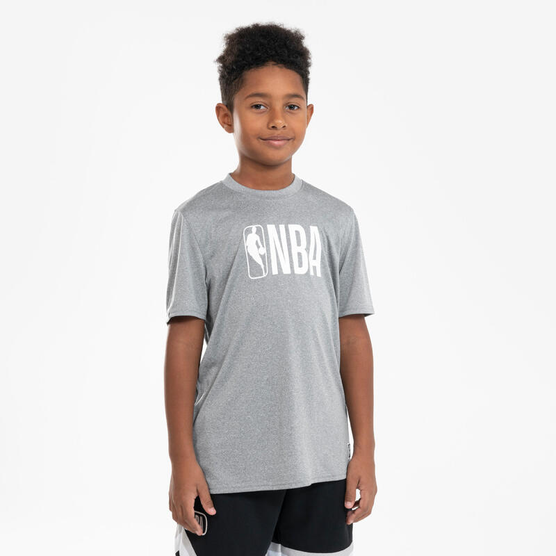 Basketbalshirt voor kinderen TS 900 NBA grijs