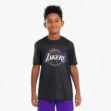 Črna majica za košarko 900 NBA LAKERS za otroke