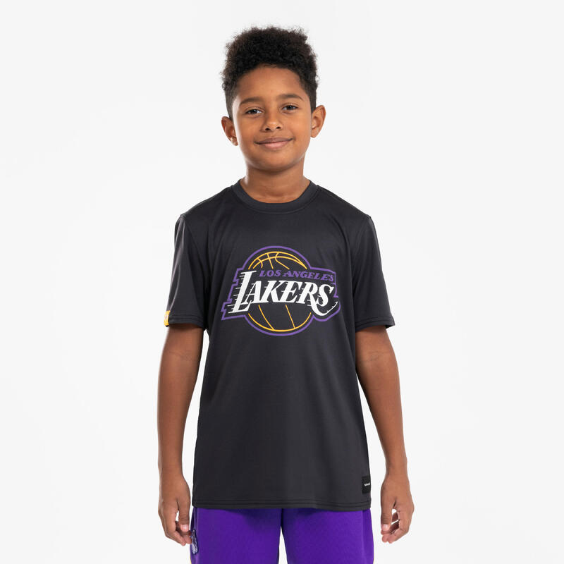 Kinder Basketball Shirt Kurzarm NBA Lakers - TS 900 schwarz