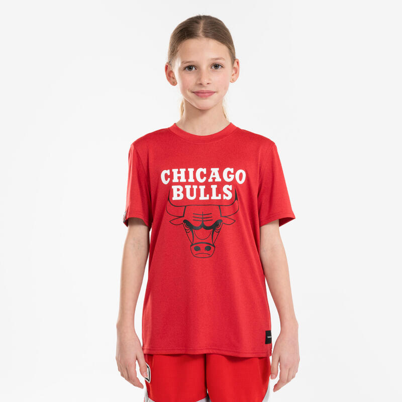 Basketbal-T-shirt voor kinderen TS 900 NBA Chicago Bulls rood