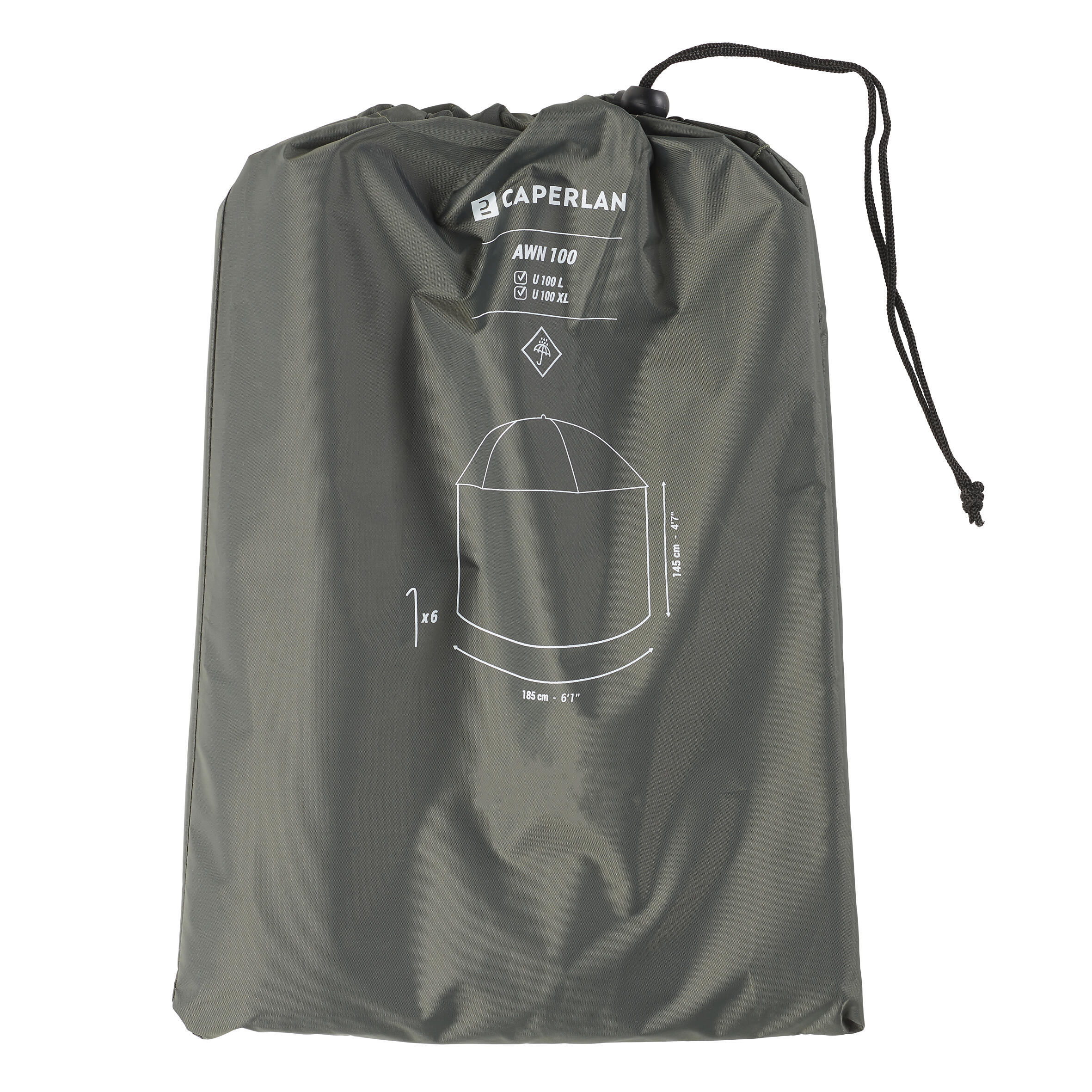 NECO Parapluie de Pêche 250 Cm pour 2 Adultes, Matériau 220D