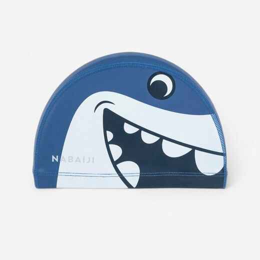 
      Badekappe Stoff beschichtet Aufdruck Grösse S - Shark blau 
  