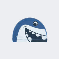 Plava obložena mrežasta kapa s printom za plivanje SHARK (veličina S)