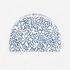 Coated Mesh Swim Cap Printed Fabric Size M Ondu White Blue