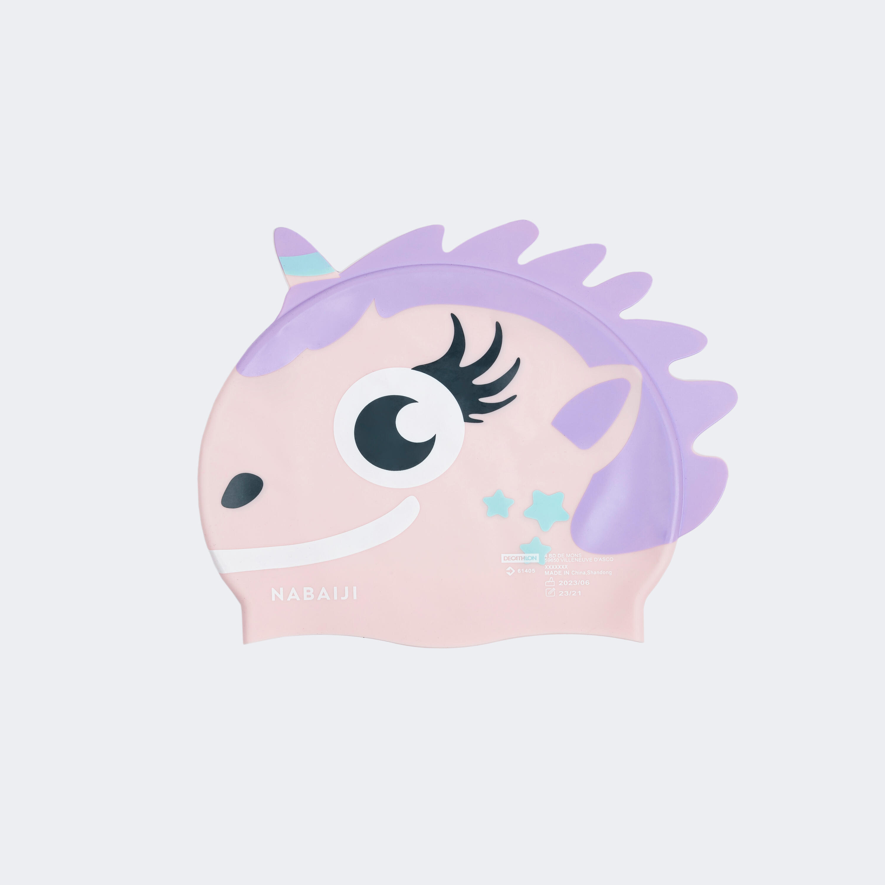 Kids Swimming Cap Silicone 56-60 Cm Unicorn Pink mauve