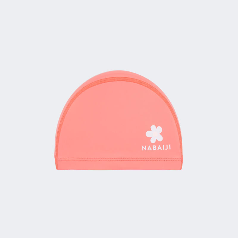 Gorro de Natación tela niños revestido silicona Rosa estampado flor