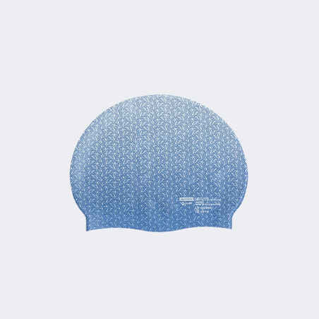 SILICONE swim cap - One size - Geo White Blue