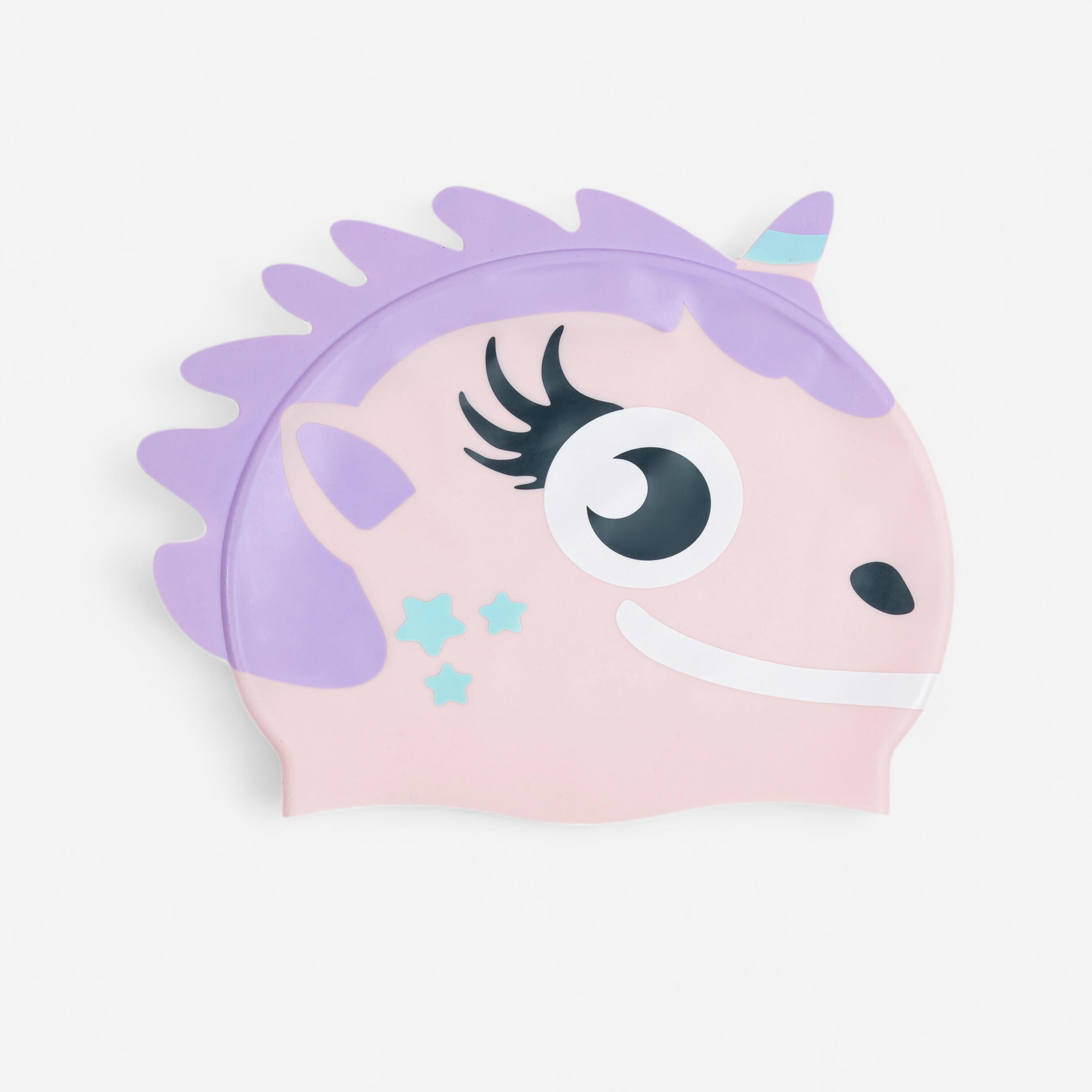 Kids Swimming Cap Silicone 56-60 Cm Unicorn Pink mauve