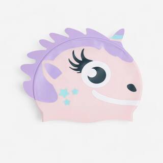 Silicone Swim Cap for Kids & Adults One Size (50-64 cm) Unicorn - Pink mauve