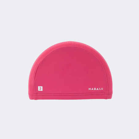 Gorra de natación de punto y tela lisa rosa talla CH