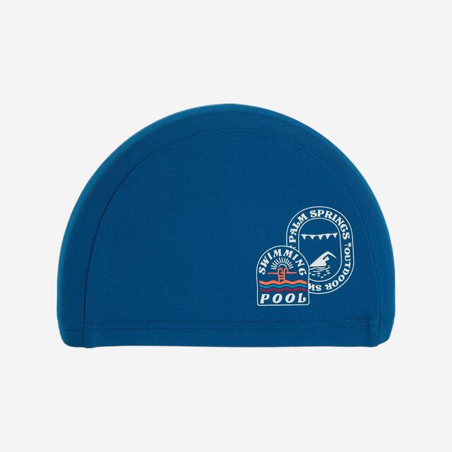 DECATHLON Gorro de natación tela azul con estampado talla S