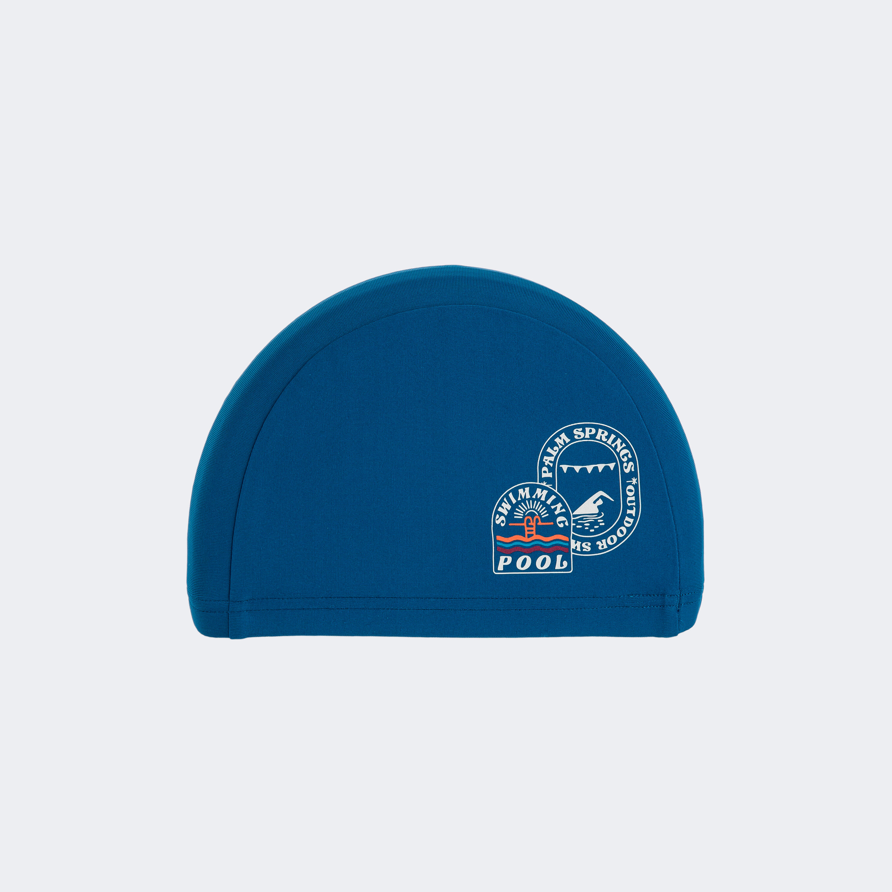 Mesh swim cap - Printed fabric - Size S - Blue patch 1/2