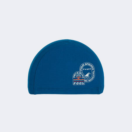 Topi Renang Mesh Bermotif Ukuran S - Biru Patch