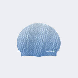Topi renang SILIKON - Satu ukuran - Geo Putih Biru