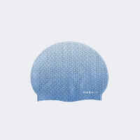 SILICONE swim cap - One size - Geo White Blue