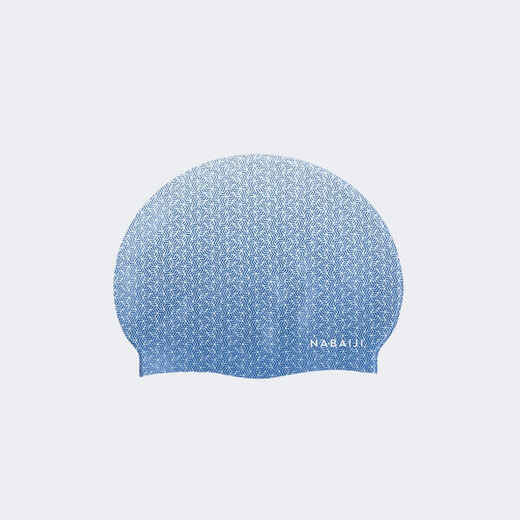 
      SILICONE swim cap - One size - Geo White Blue
  