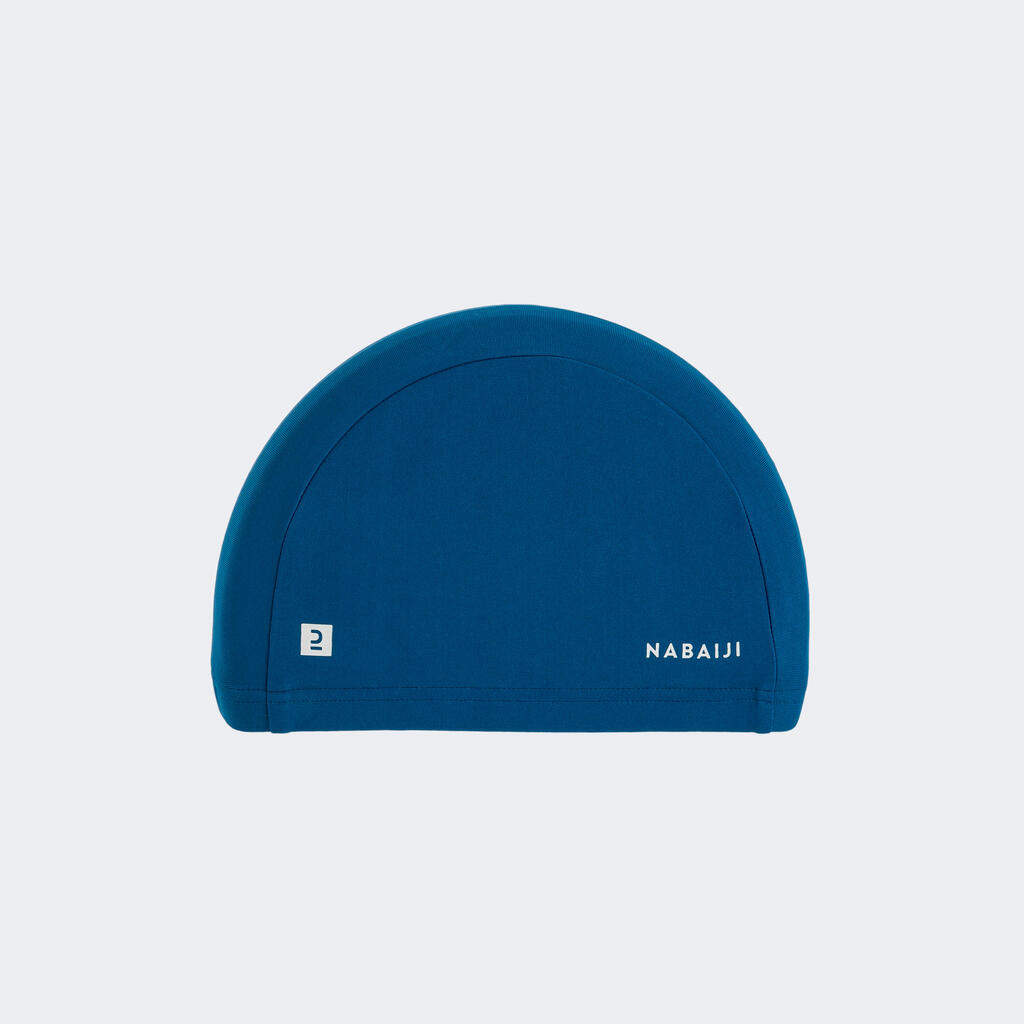 Tinklinio audinio plaukimo kepuraitė, raštuota medžiaga, S dydis, mėlyna