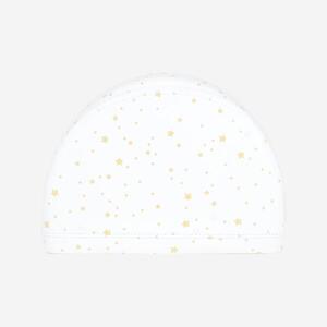 Gorro de Natación tela niños revestido silicona Blanco estampado estrellas