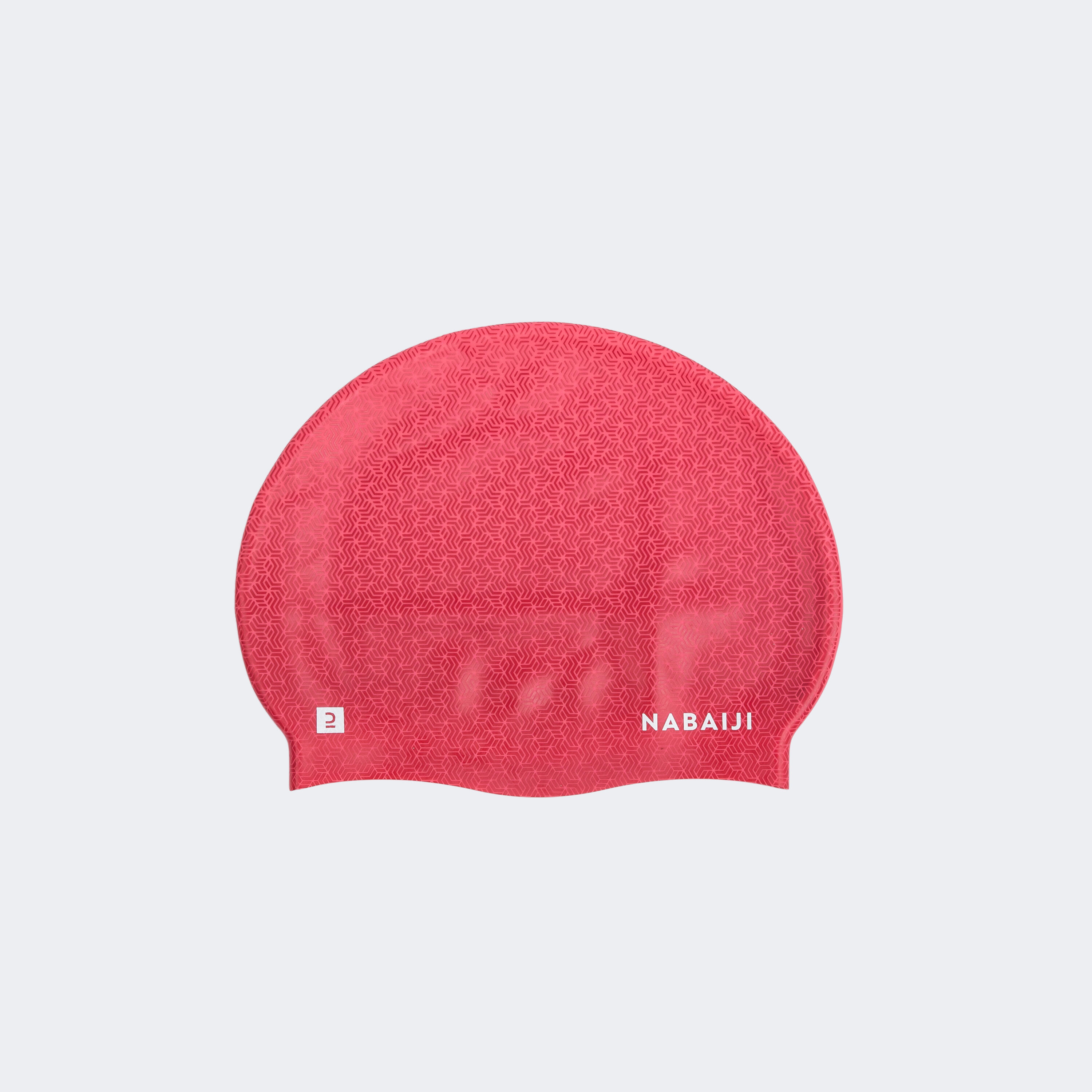 SILICONE swim cap - One size - Geo red pink 1/2