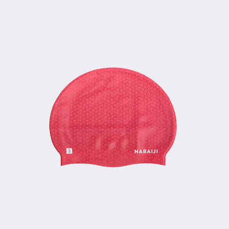 SILICONE swim cap - One size - Geo red pink